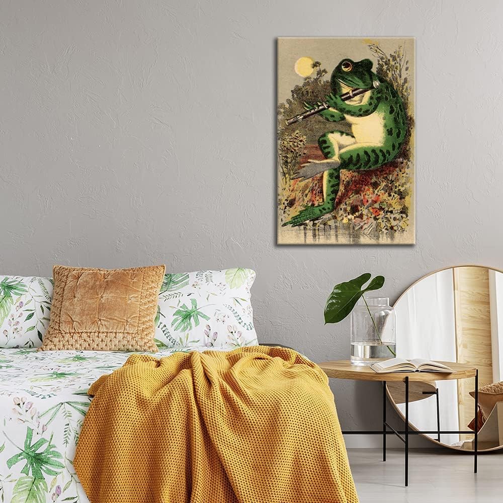 Banjo Frog Art Poster Canvas Painting Wall Art Picture B494