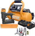 Cordless Air Compressor 1 Gallon 20 Volt with 3-in-1 Pneumatic Finish Nailer and Stapler G4642