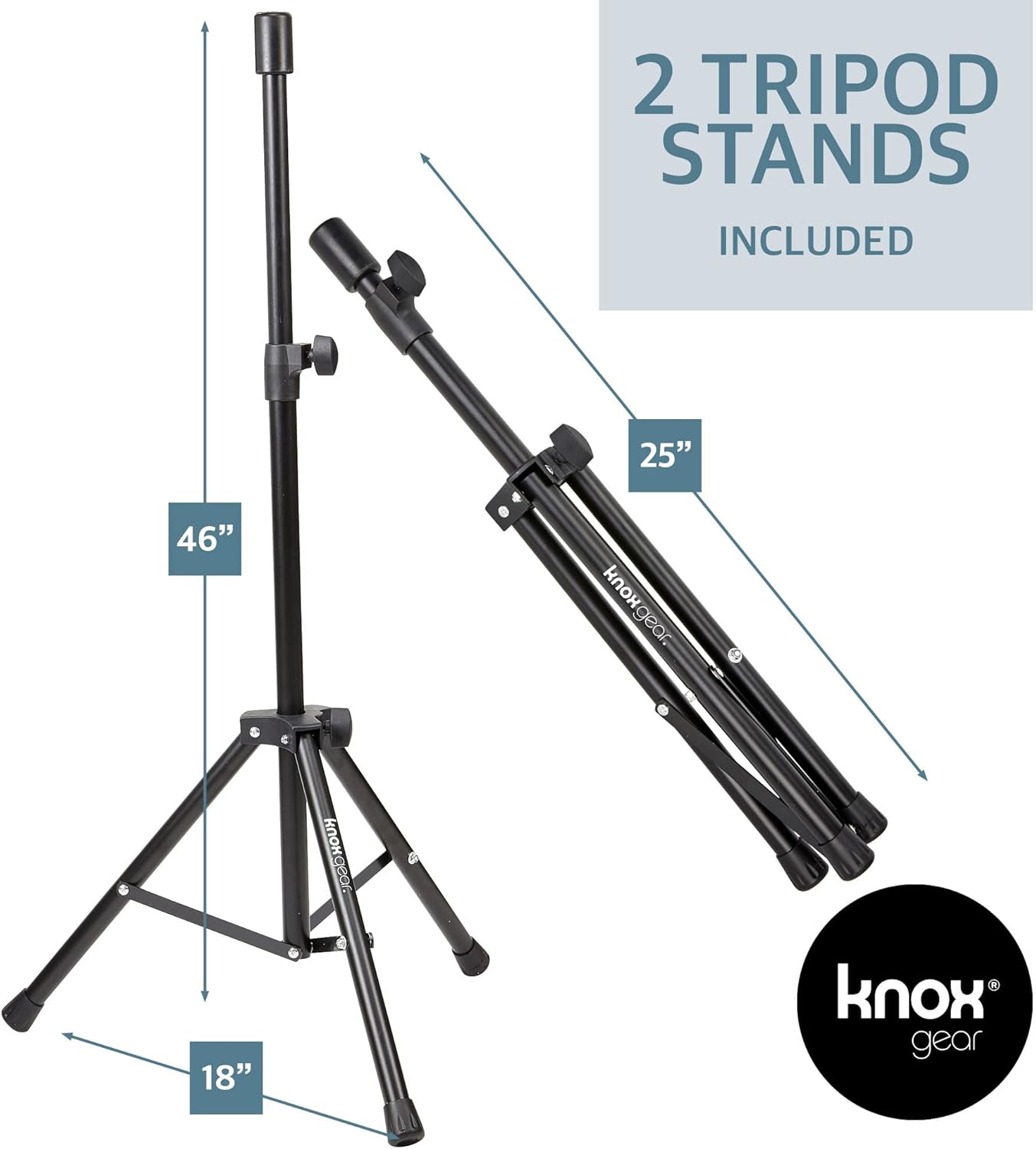 Portable 8” 300 Watt DJ PA System with Wired Microphone & Tripod Stands Q608