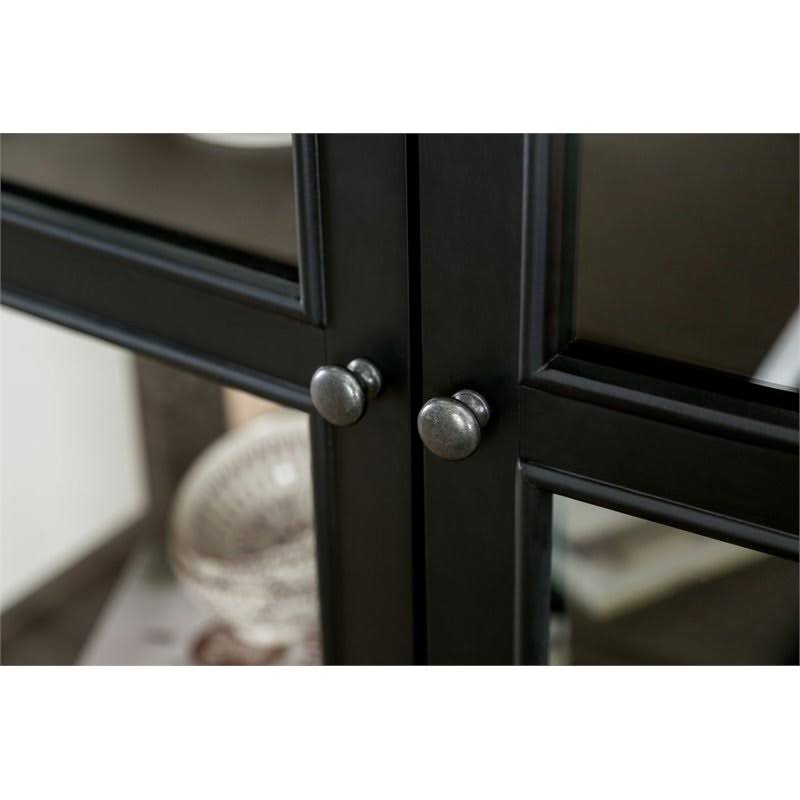 Black 5-Shelf Wood Curio Cabinet D3884
