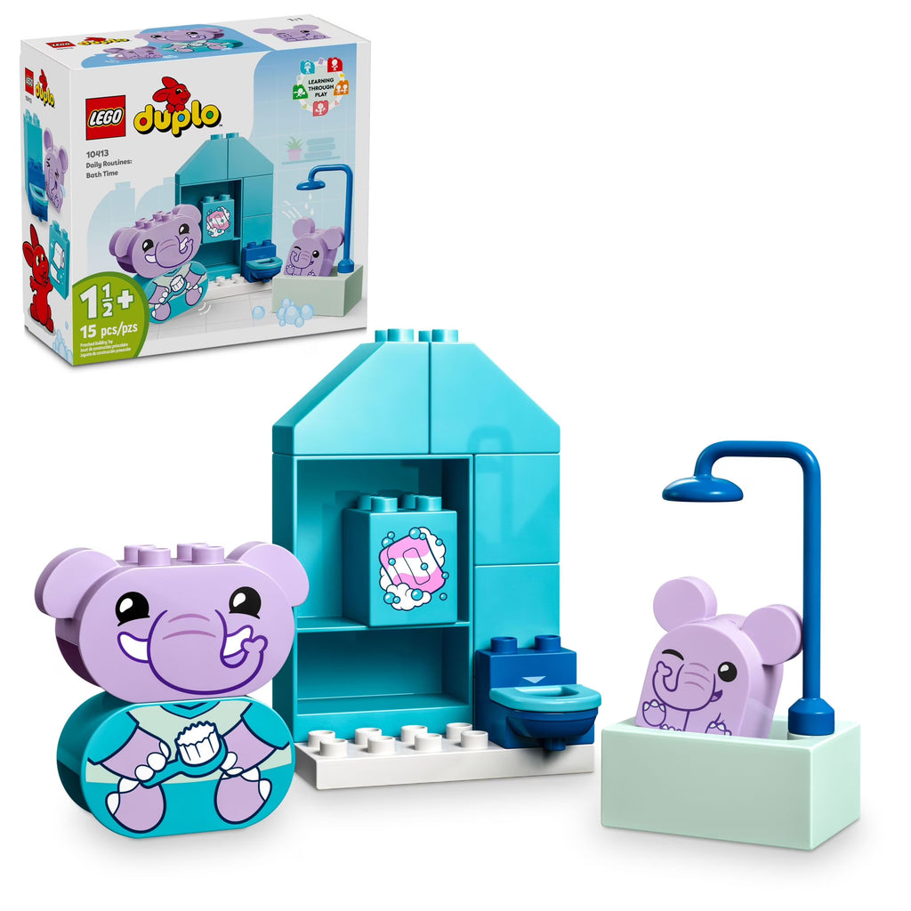 Bath Time Playset with 2 Elephant Toys G58675