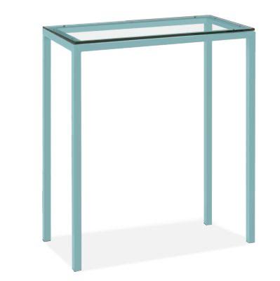 Clear Tempered Glass Patio Bar Table with Ocean Blue Base S37158