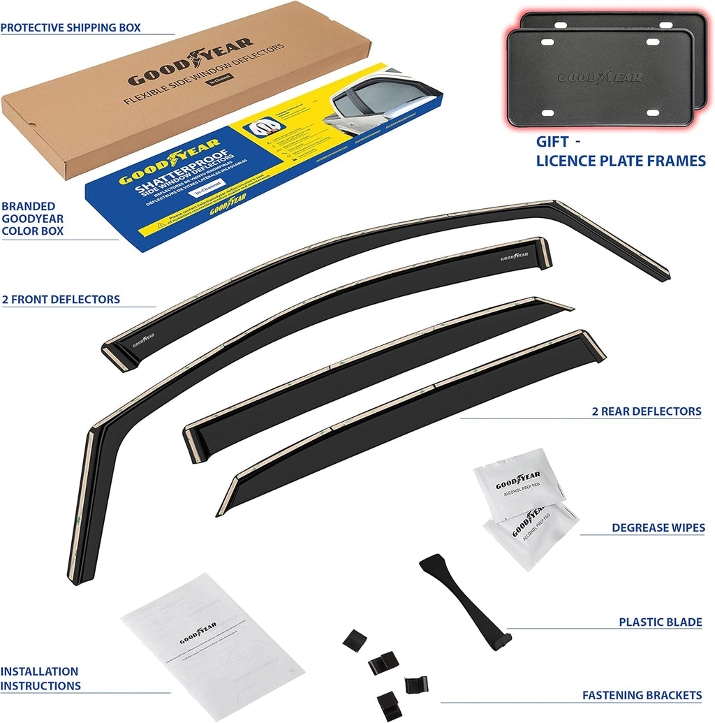 4 pcs Shatterproof in-Channel Window Deflectors for Lexus RX 2016-2022 B821137