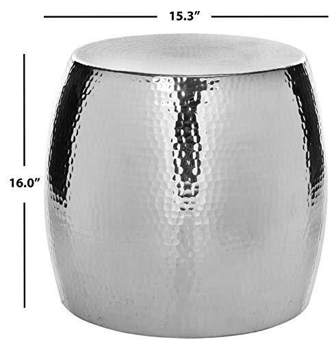 Silver Round Hammered Stool H327