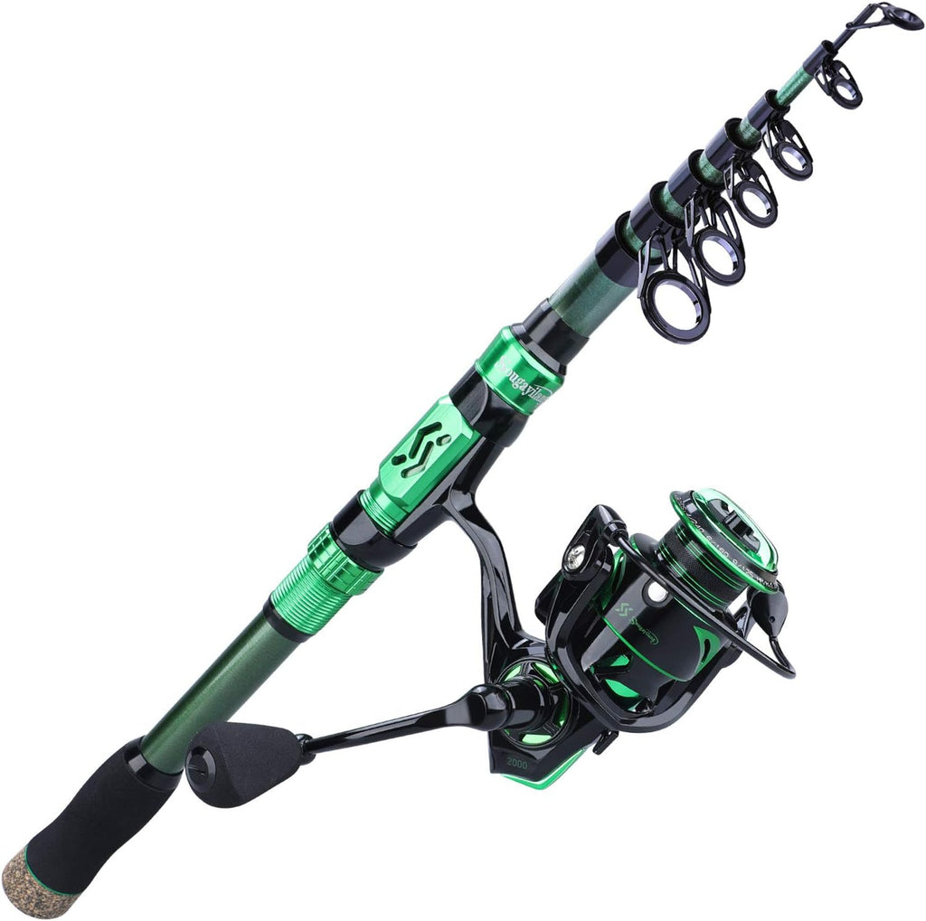 24Ton Carbon Fibre Telescopic Fishing Rod Spinning Reels Combo Pack of 2 B4158