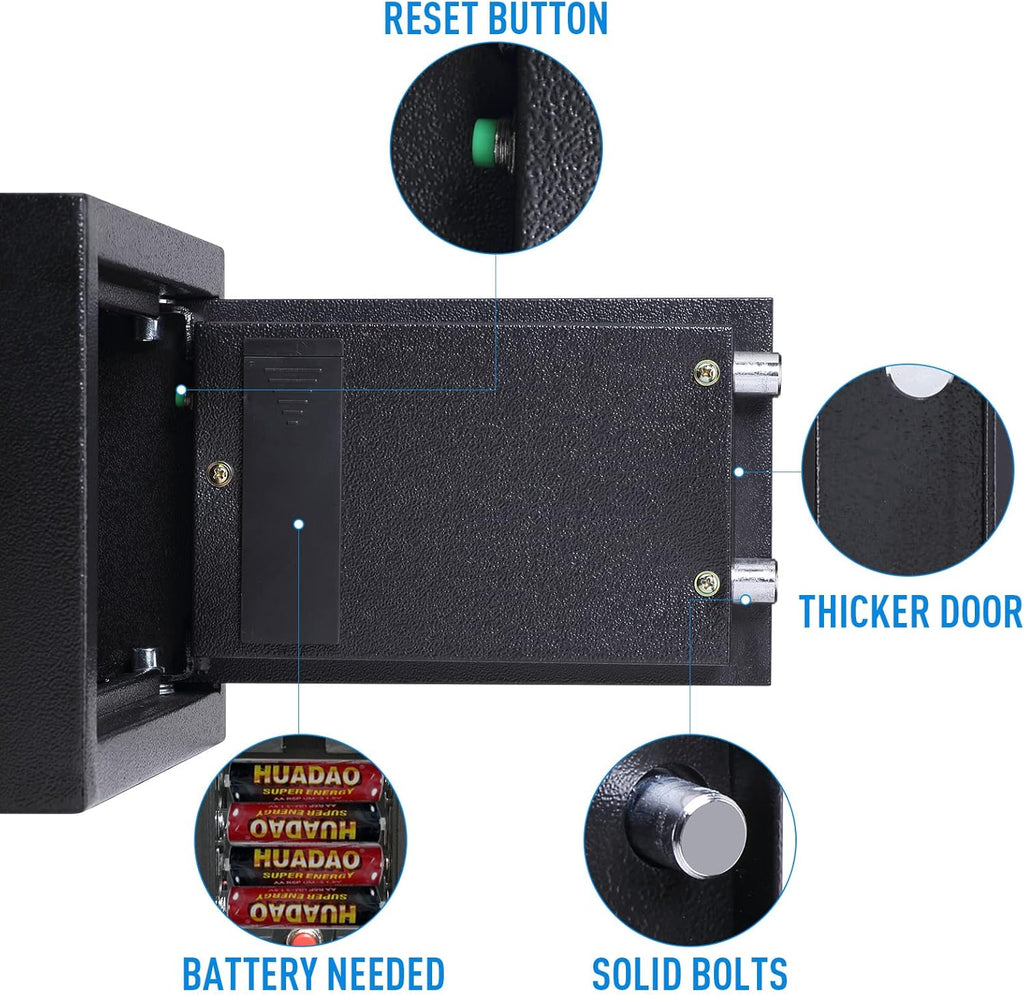 Black Solid Alloy Steel Electronic Security Safe Box O77433