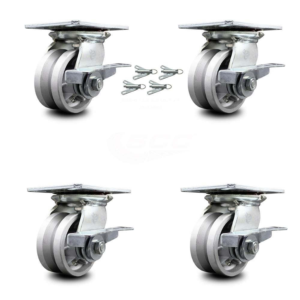 Heavy Duty Swivel Caster with 8 x 2 Silver Wheel, Pack of 2 S838757