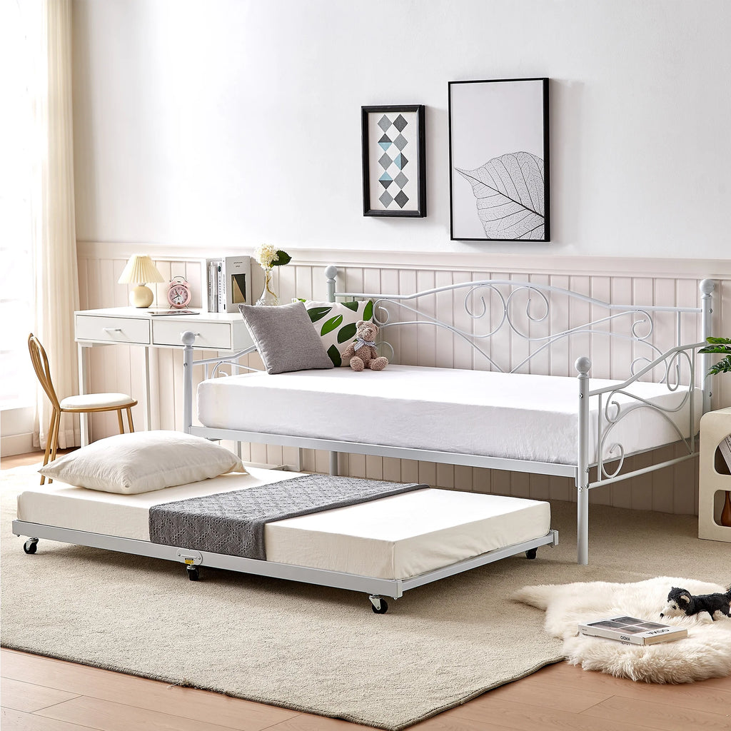 Twin White Trundle S644