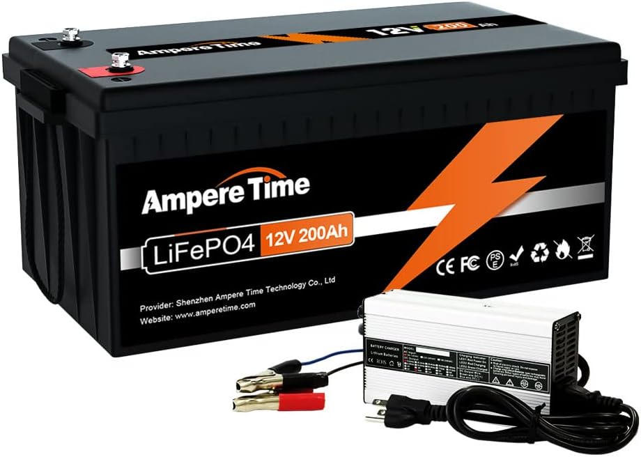 12V 200Ah LiFePO4 Battery with 14.6V 20A Charger, 100A BMS X6763