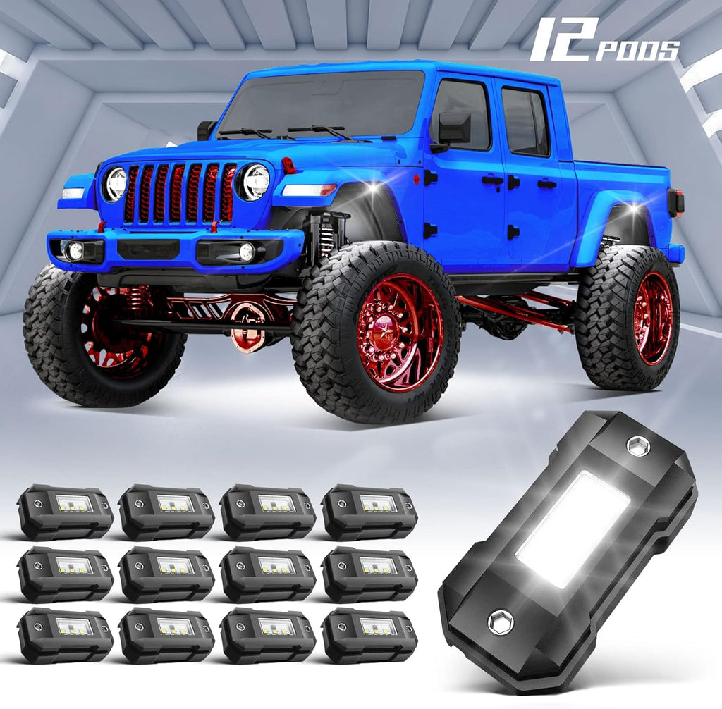 White 30 Pods Waterproof LED Rock Lights L5072