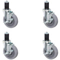 Gray 3 Inch Caster Wheel Set, All 4 Locking, Pack of 2 Z85588