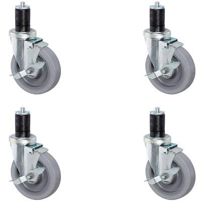 Gray 3 Inch Caster Wheel Set, All 4 Locking, Pack of 2 Z85588