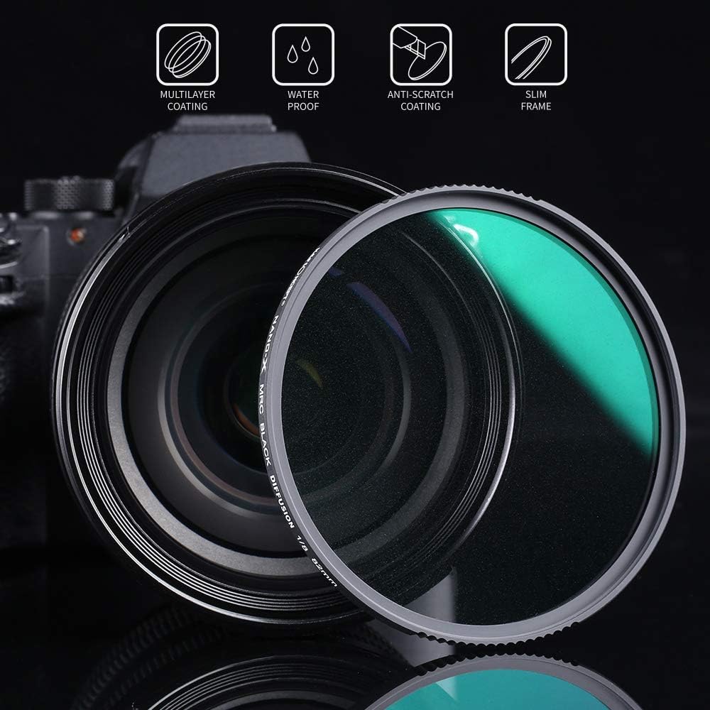 72mm Black Diffusion 1/8 Filter with 28 Multi-Layer Coatings A614