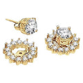 Vermeil Earring Jackets with Simulated Round Brilliant Diamonds J509109