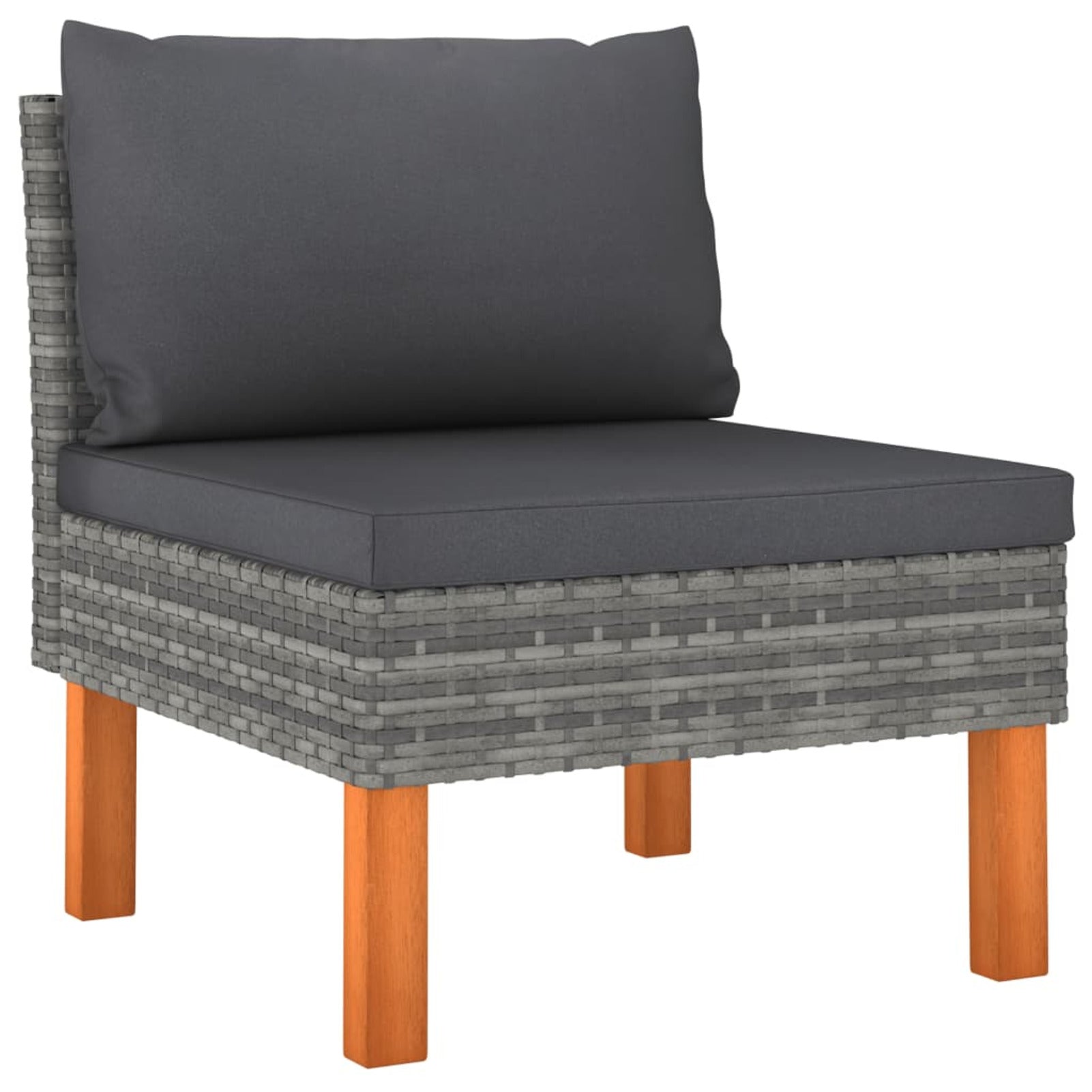 4 Piece Patio Set with Cushions Poly Rattan Gray R95687