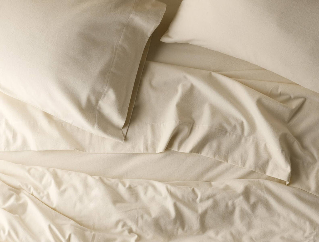 Full Organic Flannel Fitted Sheet Alpine White V57030