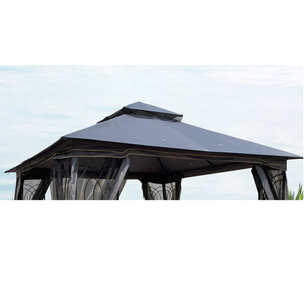 Gray 10 x 10 Ft Patio Gazebo Replacement Canopy Top Fabric E762161