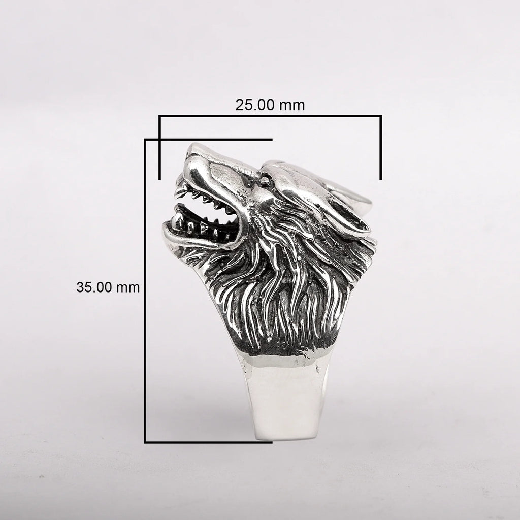 Oxidized Plating Sterling Silver Biker Ring P420953