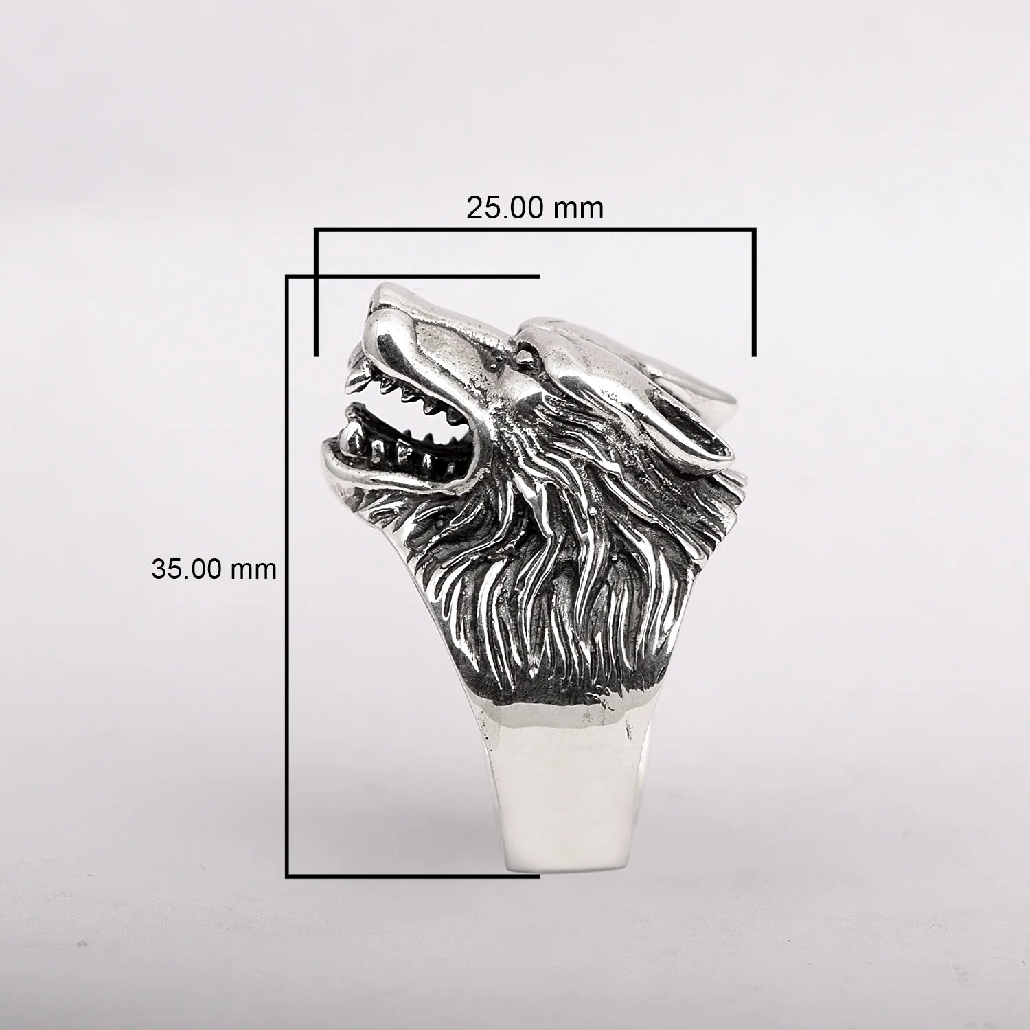 Oxidized Plating Sterling Silver Biker Ring P420953