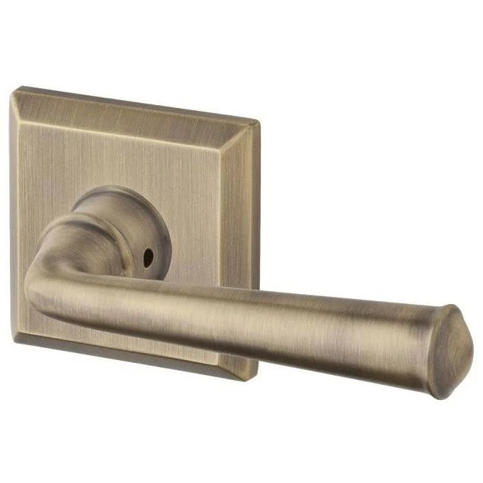 Matte Brass and Black Privacy Lever with Square Rose M564