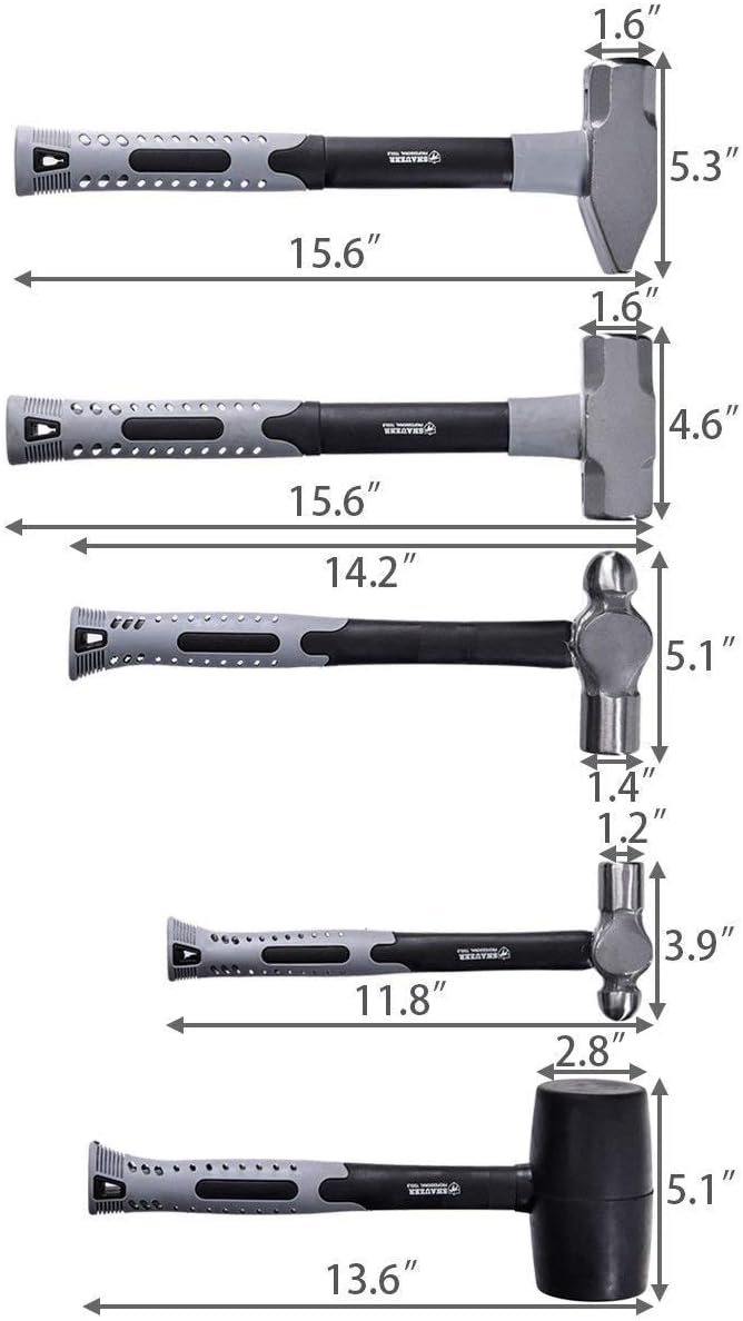 5-Piece Hammer Set with Non-slip Handle T761