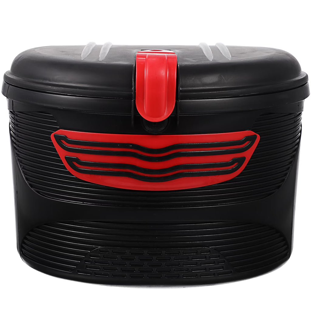 Red Electric Mountain Bike Front Frame Hanging Plastic Storage Basket with Lock M38213