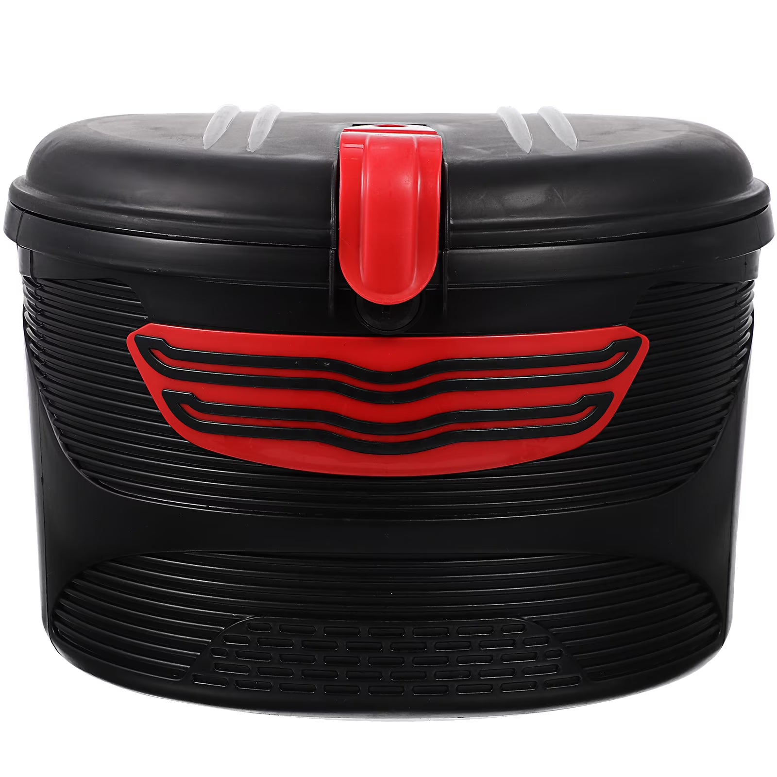 Red Electric Mountain Bike Front Frame Hanging Plastic Storage Basket with Lock M38213