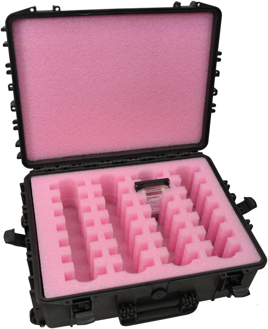 Heavy Duty Hard Drive Storage Case with Foam Insert Fits 36 x 2.5-Inch Hard Drives J20151