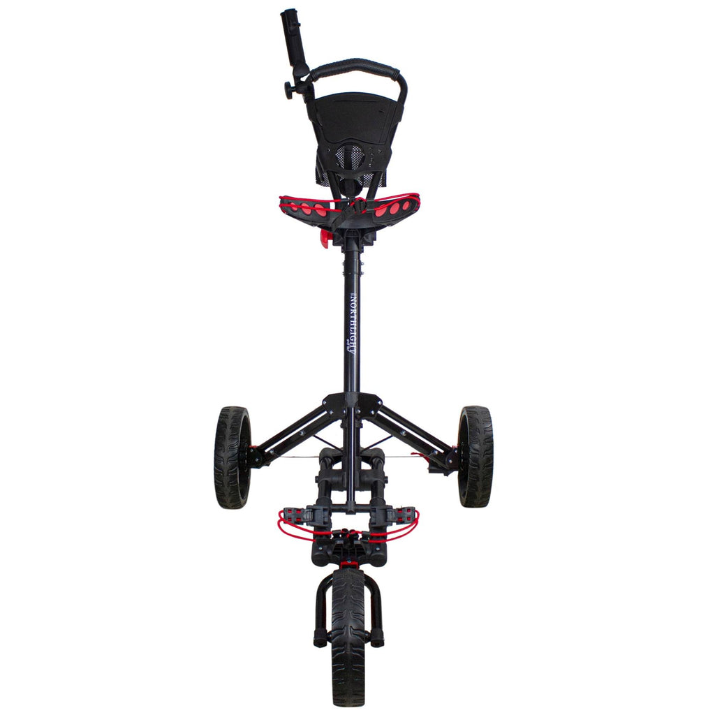 Black Easy Folding 3 Wheel Golf Bag Push Cart O8076