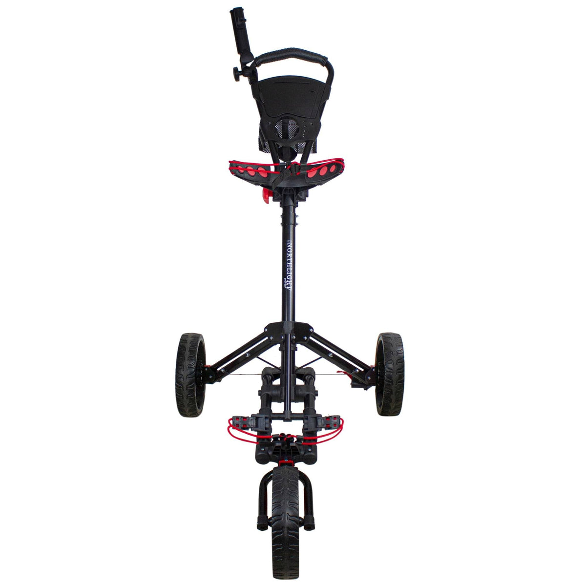 Black Easy Folding 3 Wheel Golf Bag Push Cart O8076