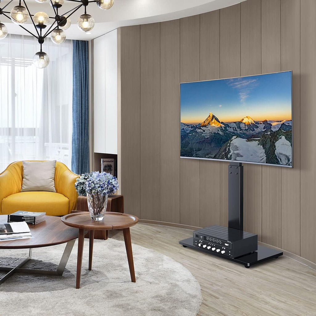 Black Swivel Floor TV Stand for 32-65 inch TVs, VESA 600x400mm U3696