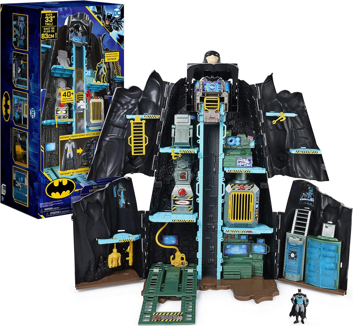 Batman Bat-Tech Batcave Giant Transforming Playset with 4” Batman Figure Y2119