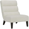 Saddle Brown Faux Leather Armless Accent Chair with Solid Wooden Legs V538