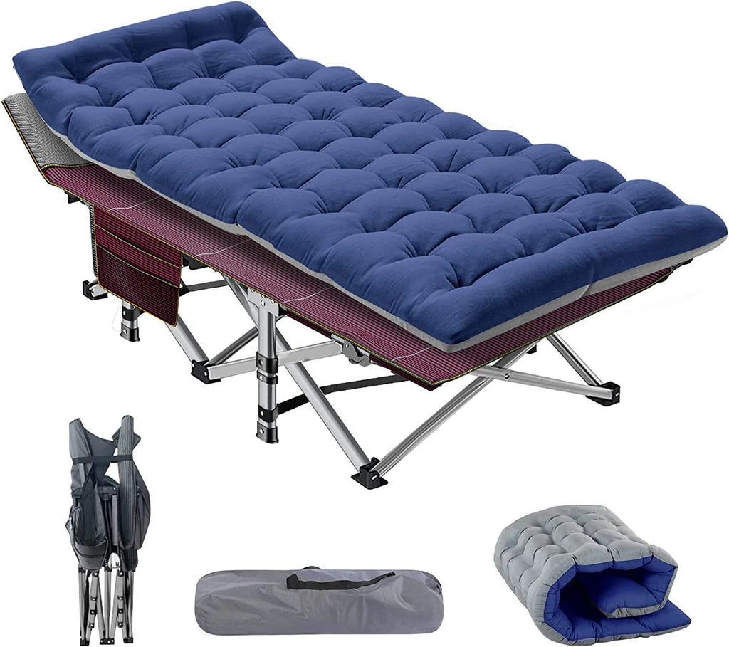 Folding Camping Cot with Cushion & Carry Bag M383131