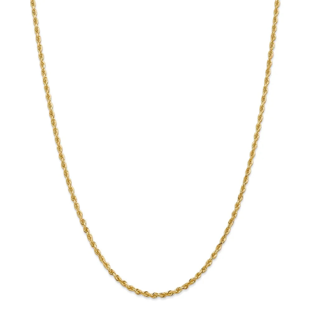 14kt Yellow Gold Diamond Cut Rope Chain 22 inch Lobster Clasp Q312