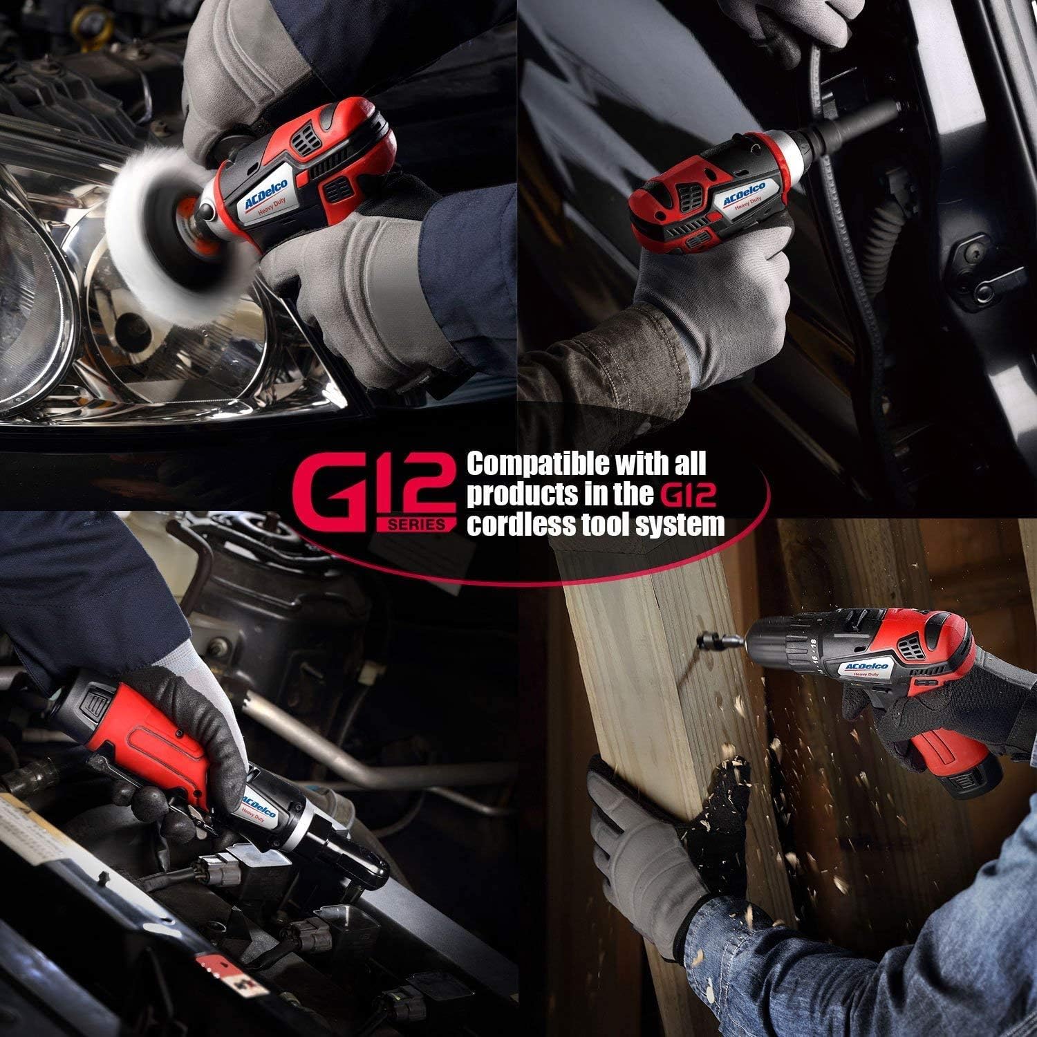 12V Cordless Li-ion 3/8” Impact Wrench Tool Kit with 2 Batteries C5896