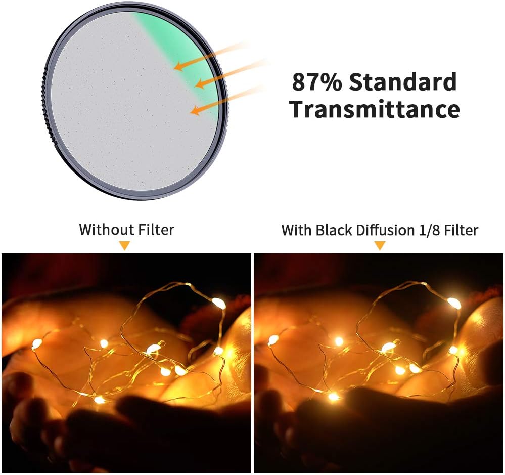 72mm Black Diffusion 1/8 Filter with 28 Multi-Layer Coatings A614