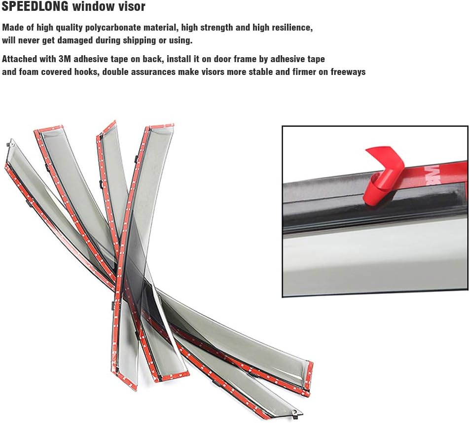 Car Window Visor Vent Shade Deflector Sun/Rain Guards Pack of 2 R267206