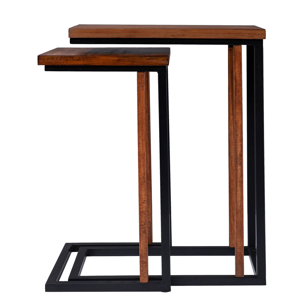 Brown Metal C-Table Set of 2 M688648