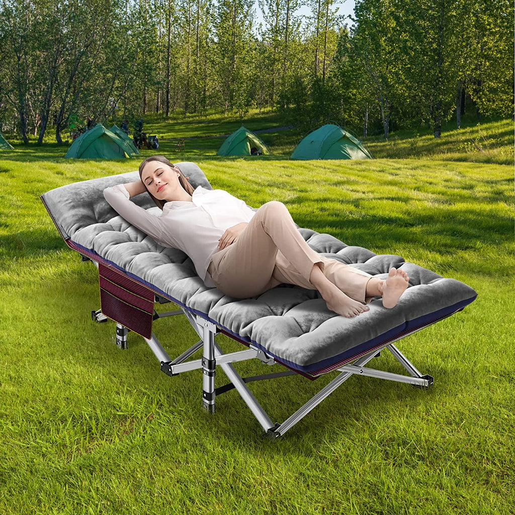 Folding Camping Cot with Cushion & Carry Bag M383131