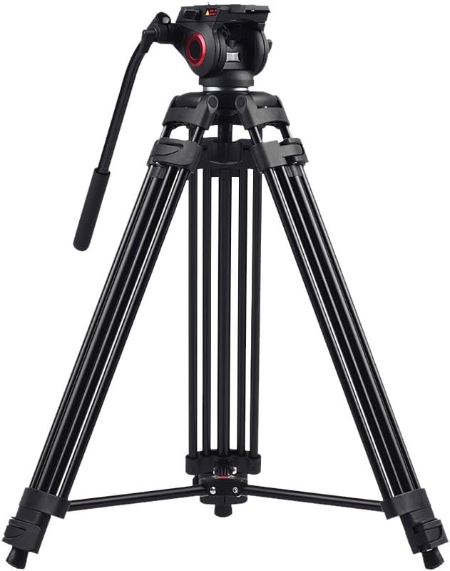 Heavy Duty Aluminum Fluid Head Video Tripod with Ground Spreader Q9196