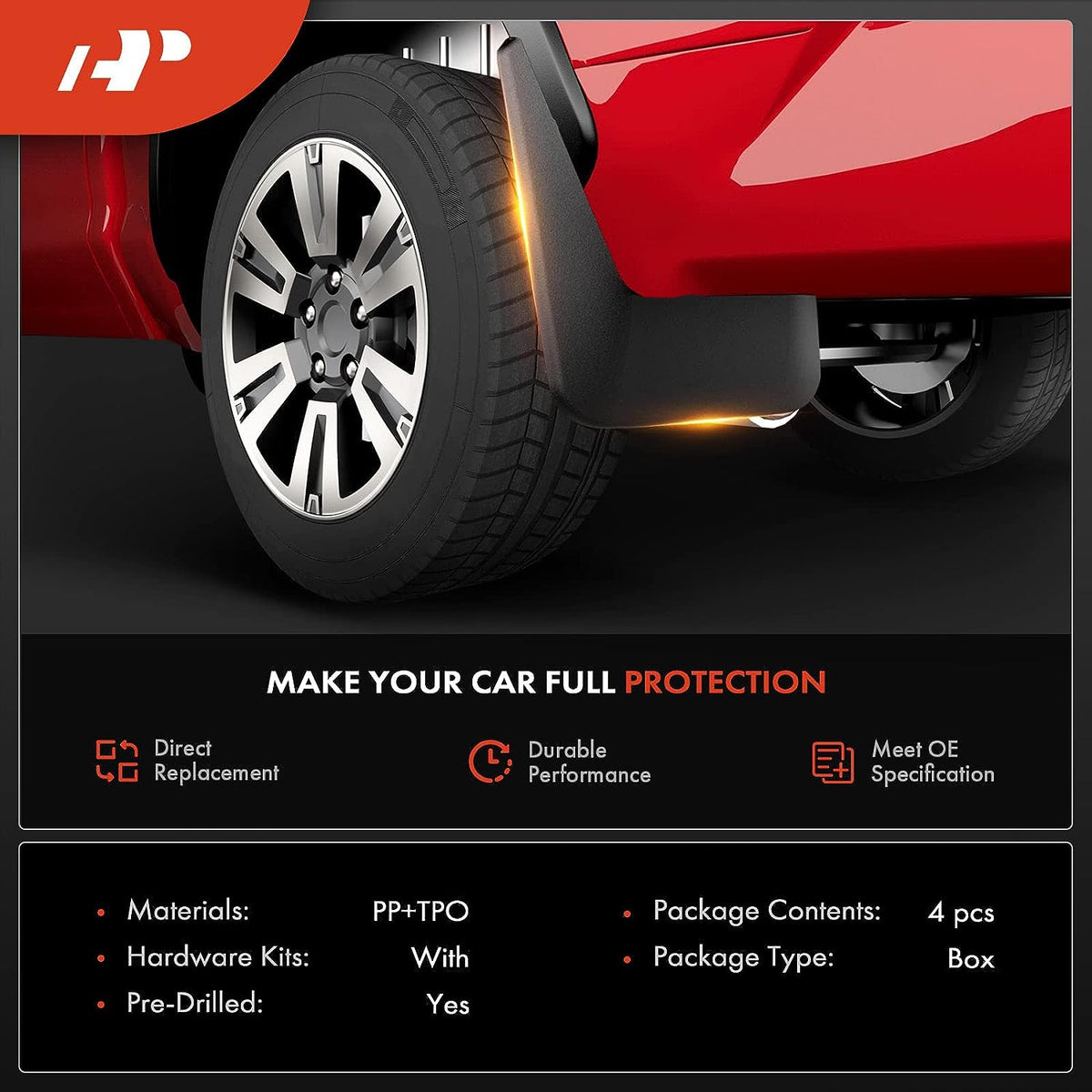 Mud Flaps Splash Guards 4-PC E8329