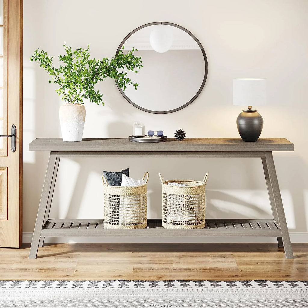 Grey Farmhouse Console Table U503567