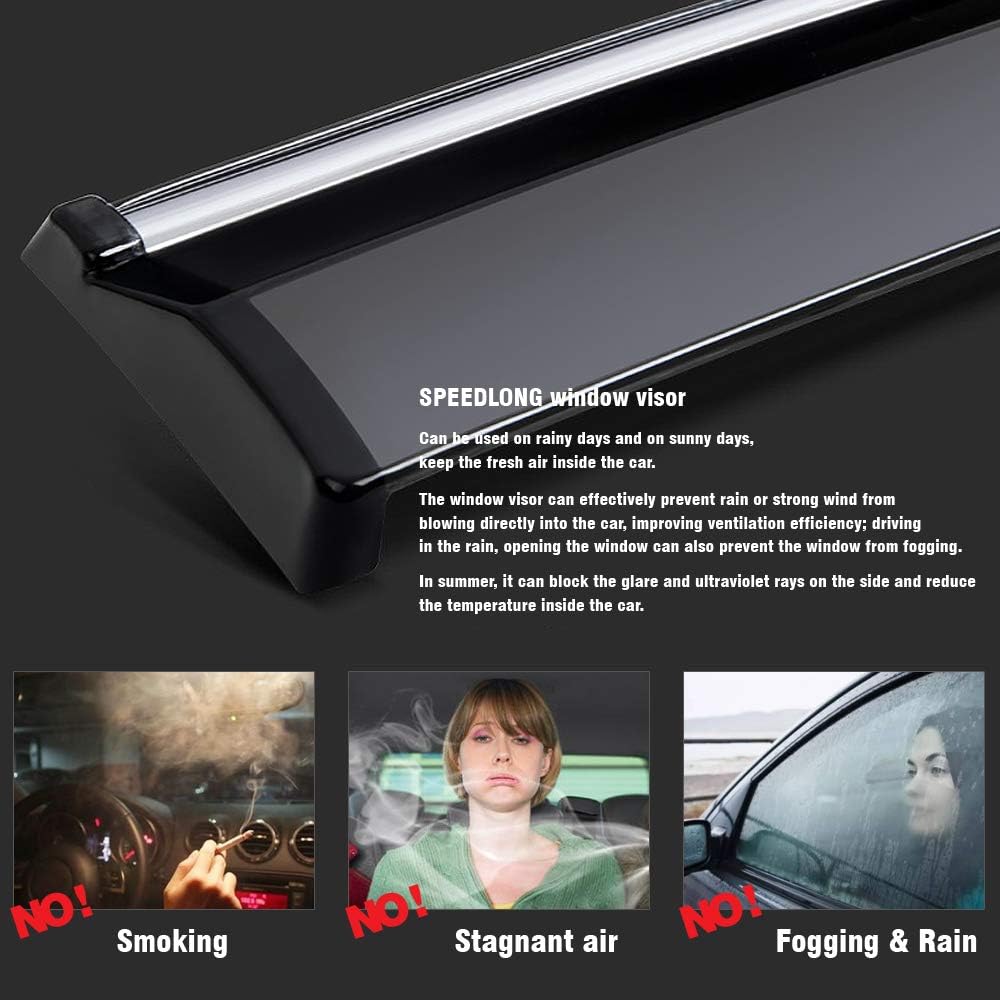 Car Window Visor Vent Shade Deflector Sun/Rain Guards Pack of 2 R267206