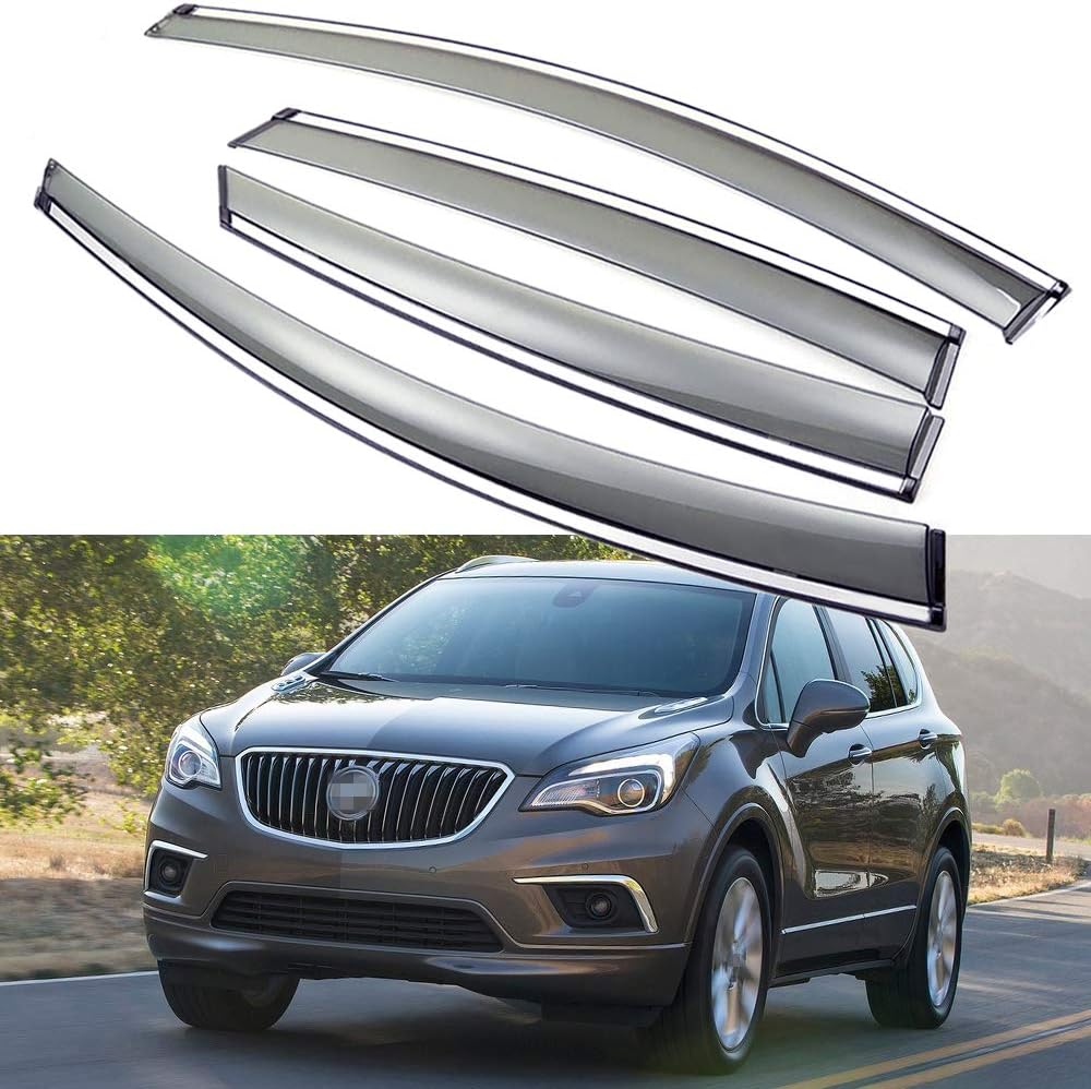Car Window Visor Vent Shade Deflector Sun/Rain Guards Pack of 2 R267206