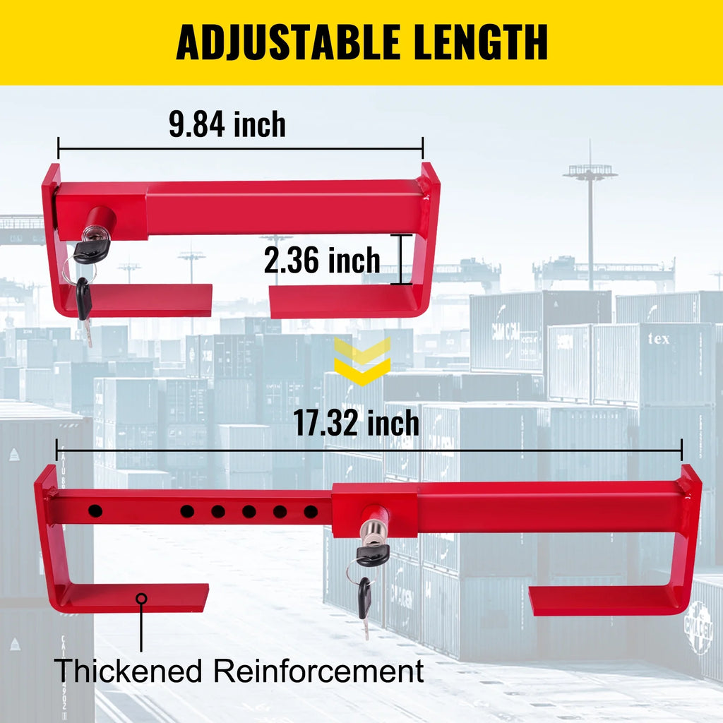 Red Powder-Coated Semi Truck Door Lock with 2 Keys D63445