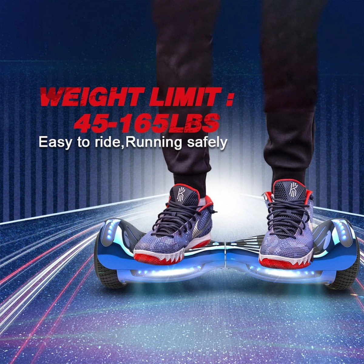Chrome Turquoise Self Balancing Electric Scooter U85903