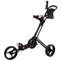 Black Easy Folding 3 Wheel Golf Bag Push Cart O8076