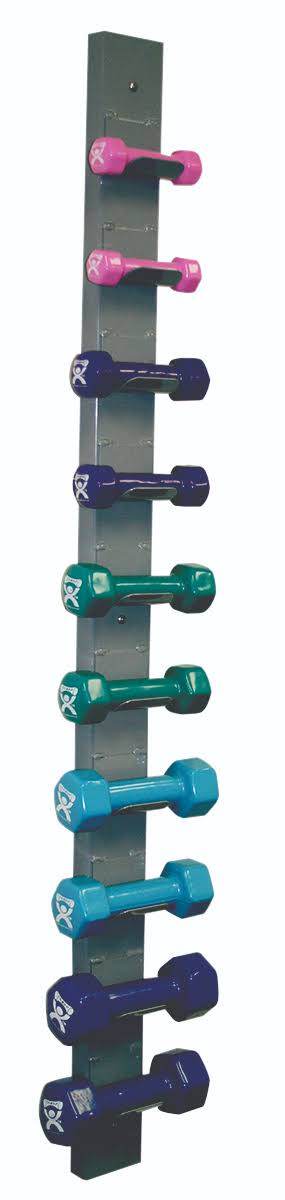 10-Piece Vinyl Coated Dumbbell Set with Wall Rack S487