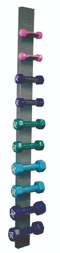 10-Piece Vinyl Coated Dumbbell Set with Wall Rack S487